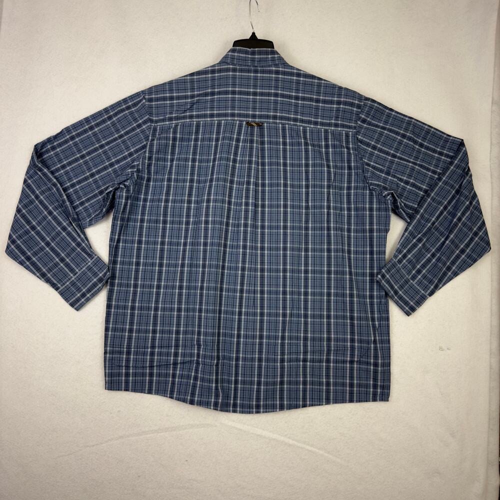 Wrangler Authentics Men’s XL Blue Plaid Vented Fishing Shirt Long Sleeve Outdoor - Picture 8 of 9